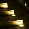 thumbnail image 2 of Solar Ground Lights 4 Pack Buried lamp LED Stainless Steel Outdoor disc Outdoor Solar Landscape, IP65 Waterproof Floor lamp, Garden Floor lamp, Lawn lamp Garden rain Proof Villa Floor lamp (Yellow), 2 of 8
