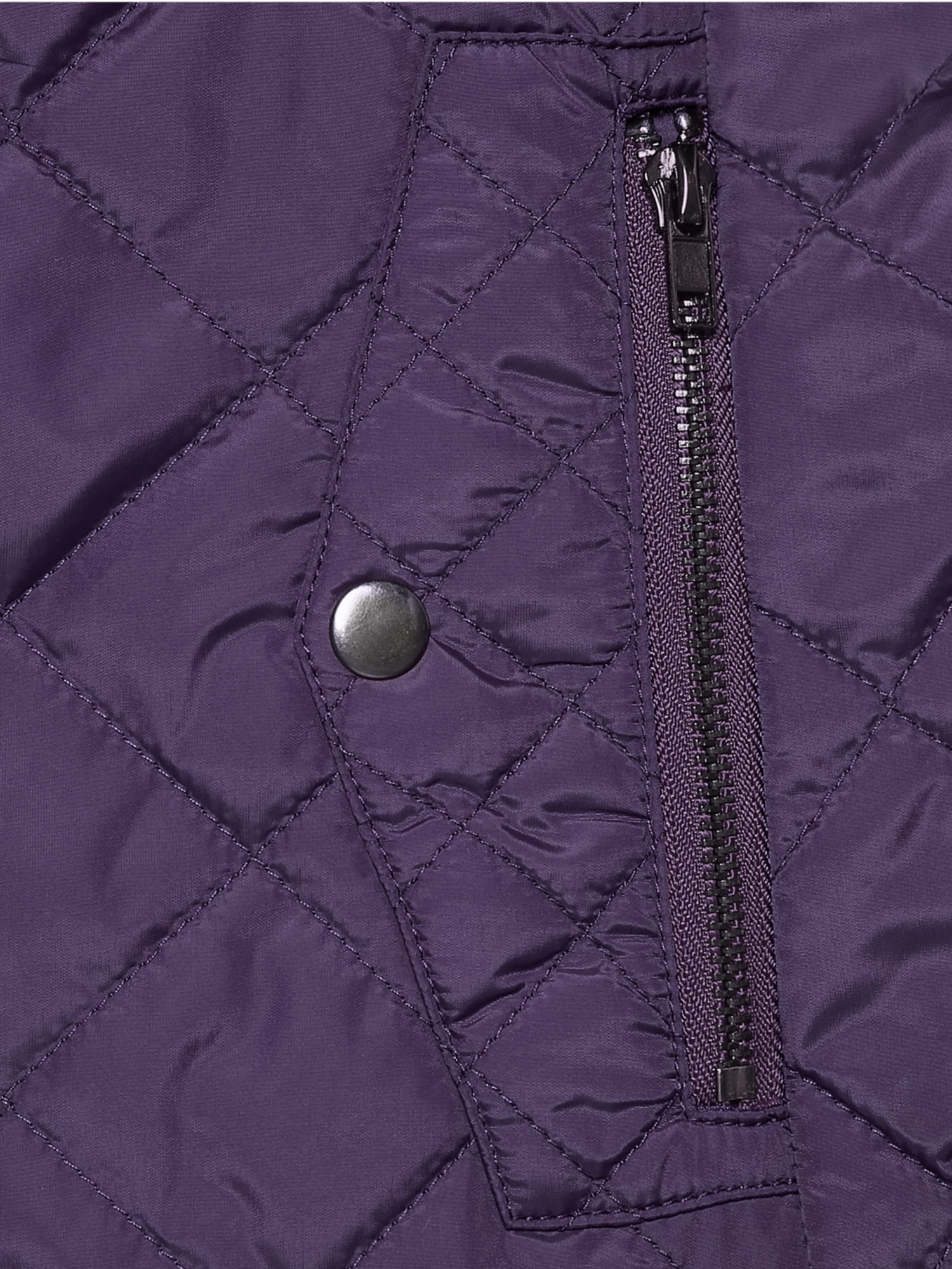 DARING DIVA Women's Zip Stand Collar Quilted Padded Vest M Purple