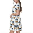 thumbnail image 2 of Balery Coffee To Go Pattern Vestidos sueltos de manga corta para mujer, vestidos de verano 2025, vestidos casuales de corte A con vuelo., 2 of 6