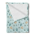 thumbnail image 2 of Baby Soft Flannel Fleece Throw Blanket, Infant Head with Balloons Pacifiers and Milk Bottles Newborn Inspired, Cozy Plush for Indoor and Outdoor Use, 50" x 70", Baby Blue Turquoise Tan, by Ambesonne, 2 of 5