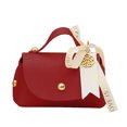 thumbnail image 2 of SUSUchens Packaging Box Ribbon Bow Handle Design Handbag Shape Faux Leather Wedding Favors Gift Candy Bag Household Accessories Red Size S, 2 of 13