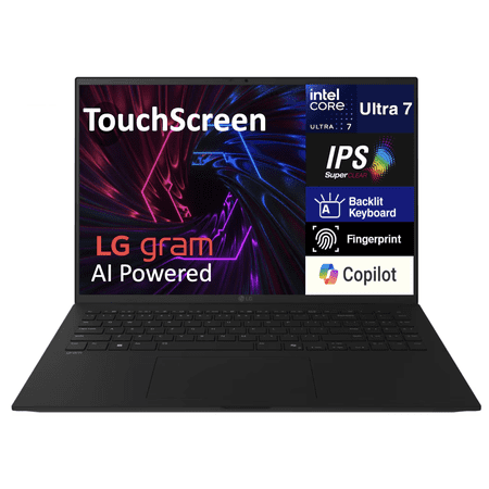 LG gram AI Powered Laptop 17.0in Touchscreen IPS WQXGA Display (Intel Ultra 7-258V, 32GB LPDDR5X, 2TB PCIe SSD, Intel Arc 140V, Backlit KB, Fingerprint, WiFi 7, Webcam, Bluetooth 5.4, Win 11 Pro)