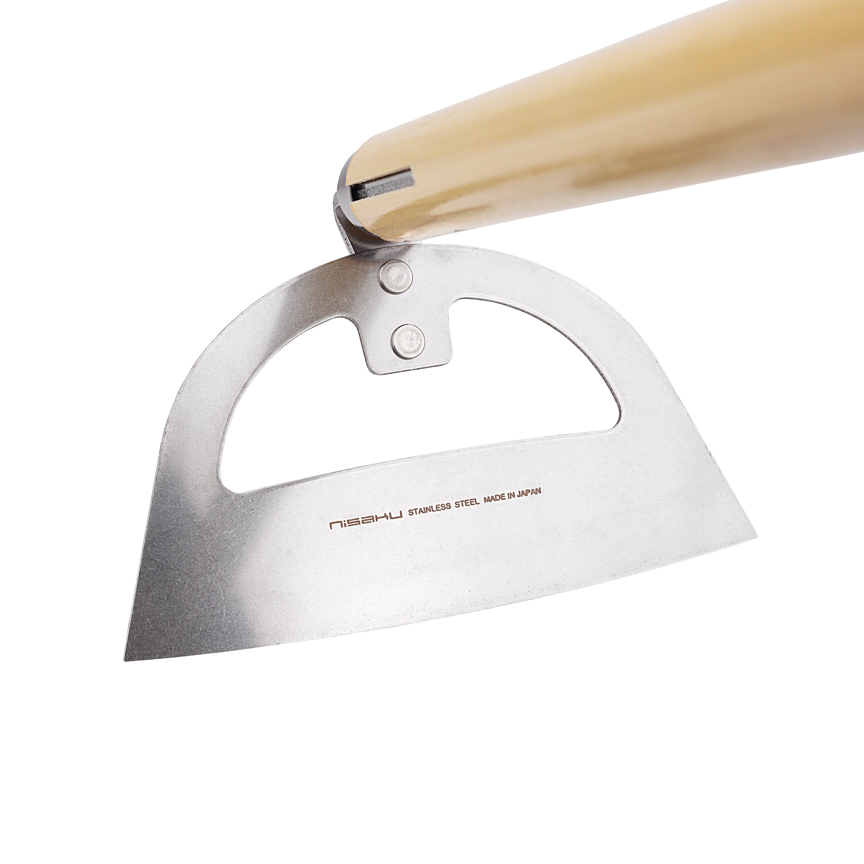 NISAKU NJP1014 MADO HOE Japanese Stainless Steel Semi-Long Half Moon Hoe, 6-in Blade