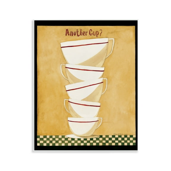 Stupell Industries Stacked Mug Collection Food & Beverage Painting Unframed Art Print Wall Art, 11 x 14