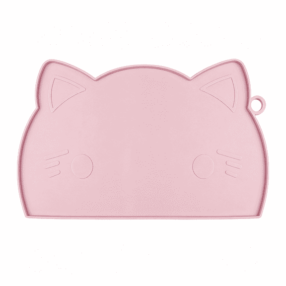 RLESO Cat Food&Water Mat Thicker Non-Slip Silicone Mat with Raised Edge|Water Food Bowl Mat,Feeding Fountain Mat for Indoor Cats,Durable Cat Silicone Mat