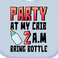 thumbnail image 4 of Inktastic Party at My Crib 2 A.m. Bring Bottle Baby Humor Boys or Girls Baby Bib, 4 of 4
