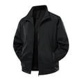 thumbnail image 3 of Mens Waterproof Jacket Lightweight Zip Up Hoodless Outwear Jacket Spring Fall Fashion Casual Daily Pocket Coat Business Commute Windbreaker with Pockets, 3 of 5