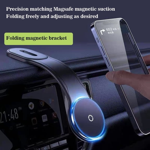 for Magsafe Car Mount Charger, Wireless Magnetic Car Phone Holder Detachable 15W Fast Charging for Dashboard with Bendable Aluminum Arm Only Fit iPhone 16 15 14 13 12 Pro Max Mini,black,21CM,1