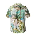 thumbnail image 2 of Daiia Watercolor Palm Tree Men's Linen Shirts Short Sleeve Casual Shirts Button Down Shirt for Men Beach Summer Wedding Shirt-X-Large, 2 of 7