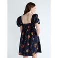 thumbnail image 3 of Free Assembly Women's and Women's Plus Puff Sleeve Peasant Mini Dress, Sizes XS to 4X, 3 of 5