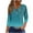 07-Blue, variant on Ounisa 3/4 Length Sleeve Womens Tops V Neck Casual Henley Button Shirts Print Trendy Blouses Summer Tee