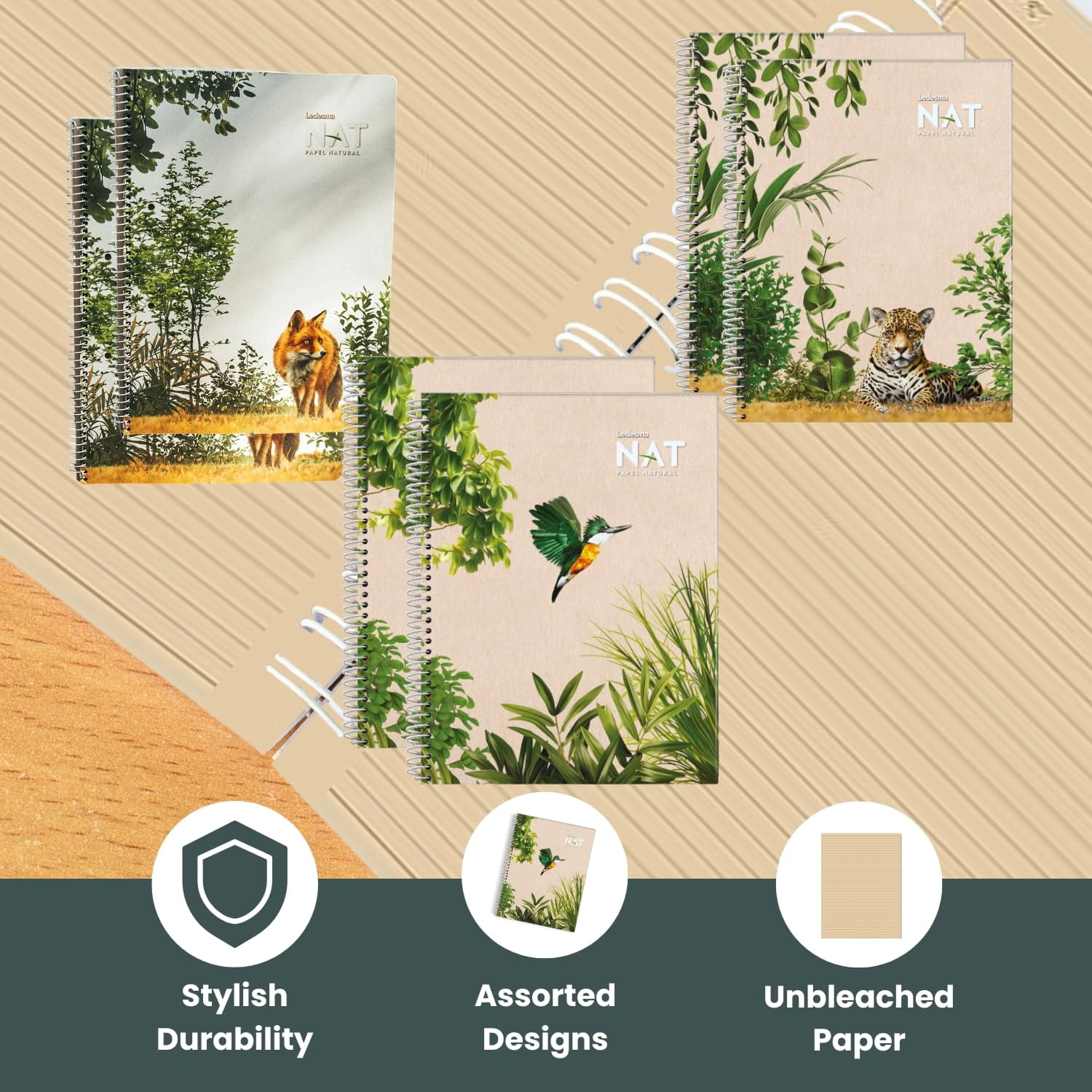 LEDESMA NAT Spiral Lined Notepad - 6 Pack