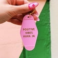 thumbnail image 3 of GETBULLISH Positive Vibes Haha JK Motel Keychain in Translucent Pink, 3 of 11