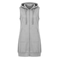 thumbnail image 4 of Turilly Women's Mid-Length Hooded Sleeveless Waistcoat Full Zip Casual Vest with Pockets Longline Outerwear Jacket for Fall Daily Outings, 4 of 6