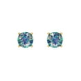 thumbnail image 3 of 0.2 ct Push-Back Stud Earrings for Women | 3.0mm Round Cut Blue Moissanite | 18K Yellow Gold, 3 of 5