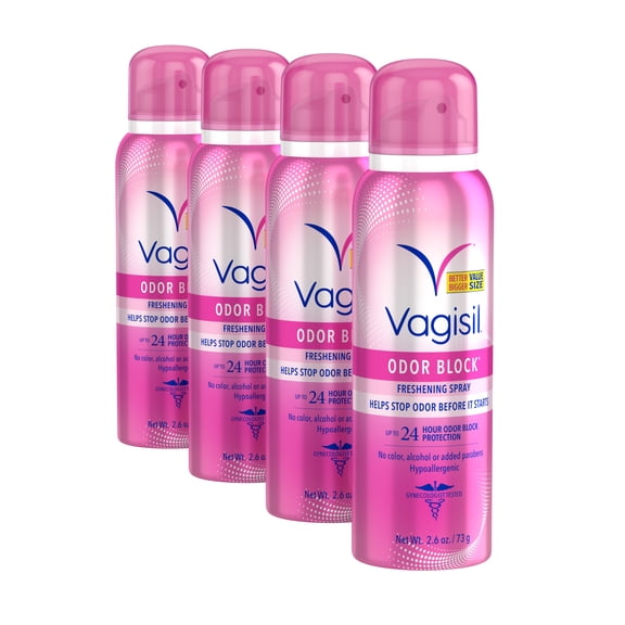 Vagisil Odor Block Dry Wash, 2.6 oz., Pack of 4