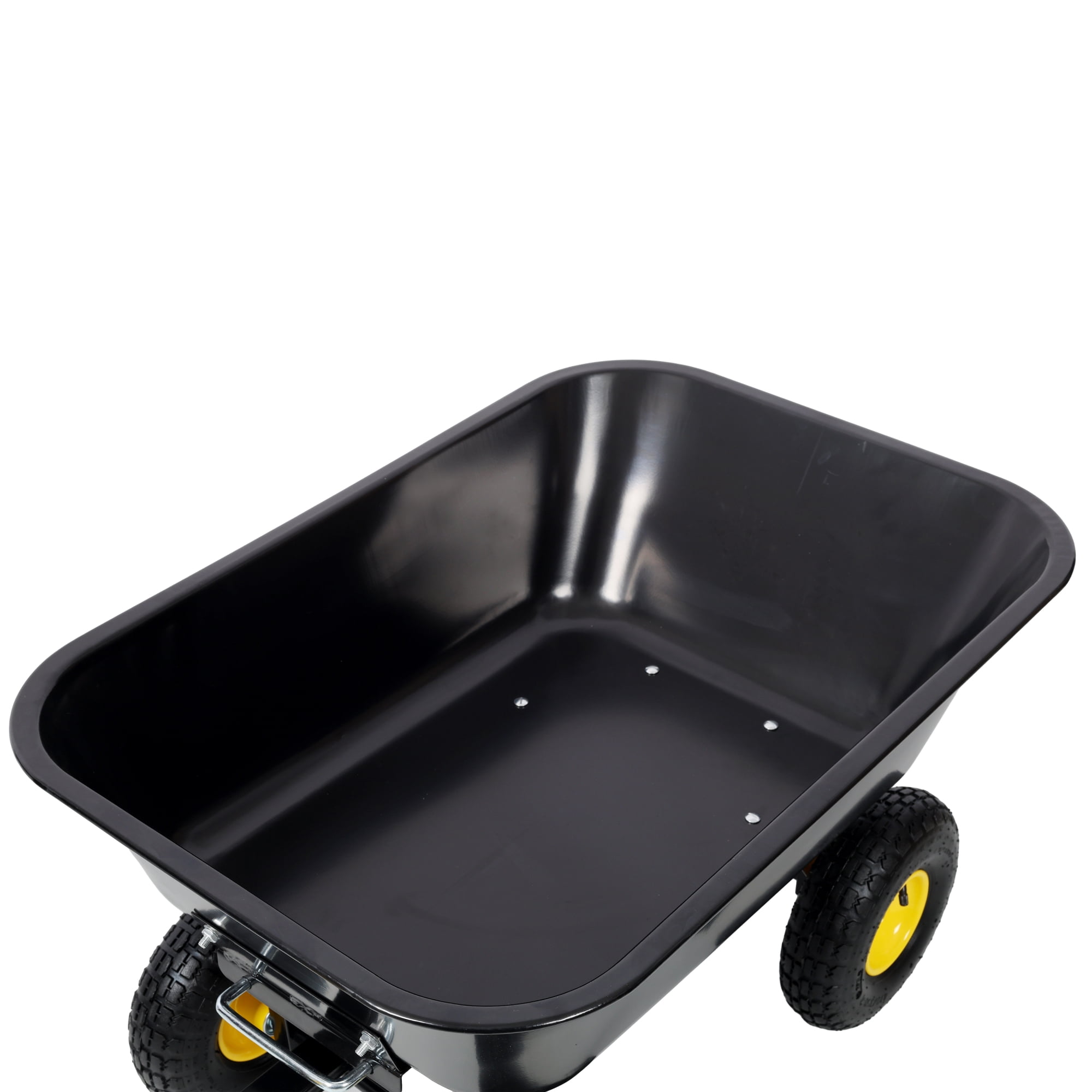 Leumius Metal Dumping Cart,Utility Garden Cart Yard Cart with Metal Srame,600lb,10 Inch Tires,for Lawn, Gardening,Black