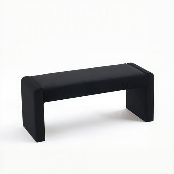 Velvet Entryway Bench End of Bed Bench Upholstered Modern Window Bench Comfy Ottoman for Dining Room/Bedroom/Living Room/Hallway/Indoor