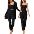 thumbnail image 1 of Pijama de punto cheibear para mujer 3ps Lounge Set X-Small Black, 1 of 5