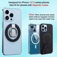 thumbnail image 4 of Magnetic Magsafe Cell Phone Ring Grip Finger Holder for Adjustable Kickstand iPhone 13 12 Pro Max Mini Smartphone Accessories Stand Removable Wireless Charging Compatible with Mag Safe Case, 4 of 5