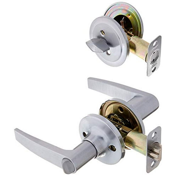 2 Sets of NuSet Keyed Alike Entry Lever Lock with Single Cylinder Dead Bolt Combo in Satin Chrome