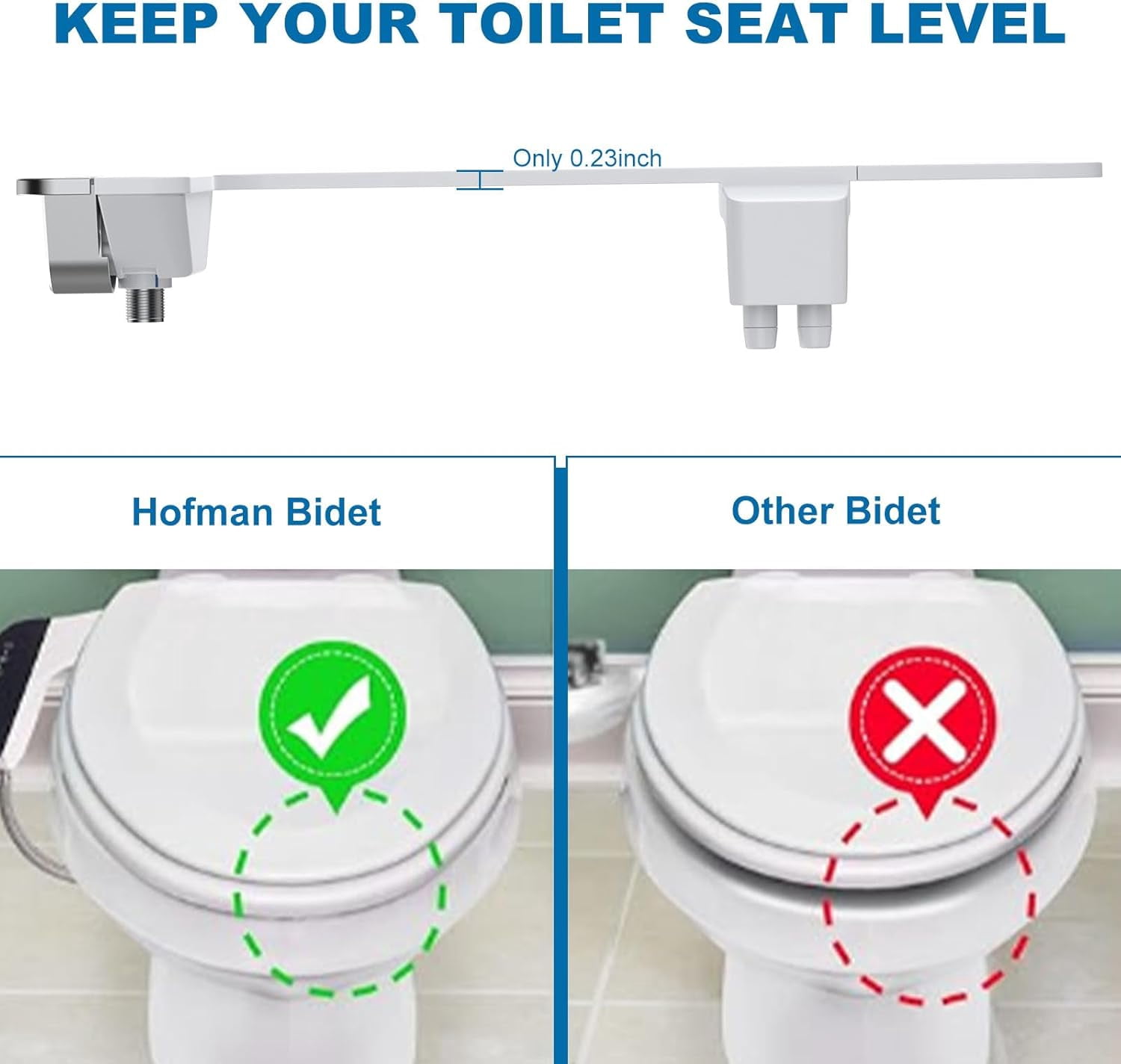 ChaoLink Bidet Attachment for Toilet with Water Pressure Control and Self-Cleaning Dual Nozzles