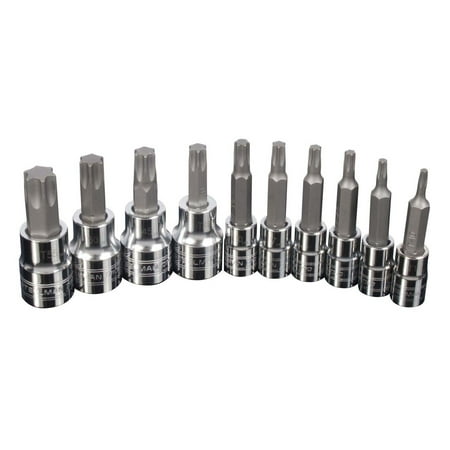 

Steelman Pro 10-pc 1/4-in and 3/8-in Drive Torx / Star Hex Bit Socket Set 78362