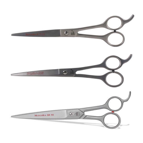 Mercedes 88 Pro Dog Grooming Shears Stainless Steel Straight Curved or Set of 3 All 3 Shears