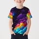 thumbnail image 1 of Blusas y camisas de manga corta con cuello redondo Camiseta estampada de manga corta con estampado de estrellas para niños Cuello redondo Manga corta Casual Versátil Para niñas Top de poliéster, 1 of 5