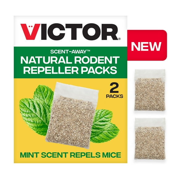 Victor Scent-Away Mouse Repellent - Repel by Scent - Natural Rodent Repellent - 2 Pack