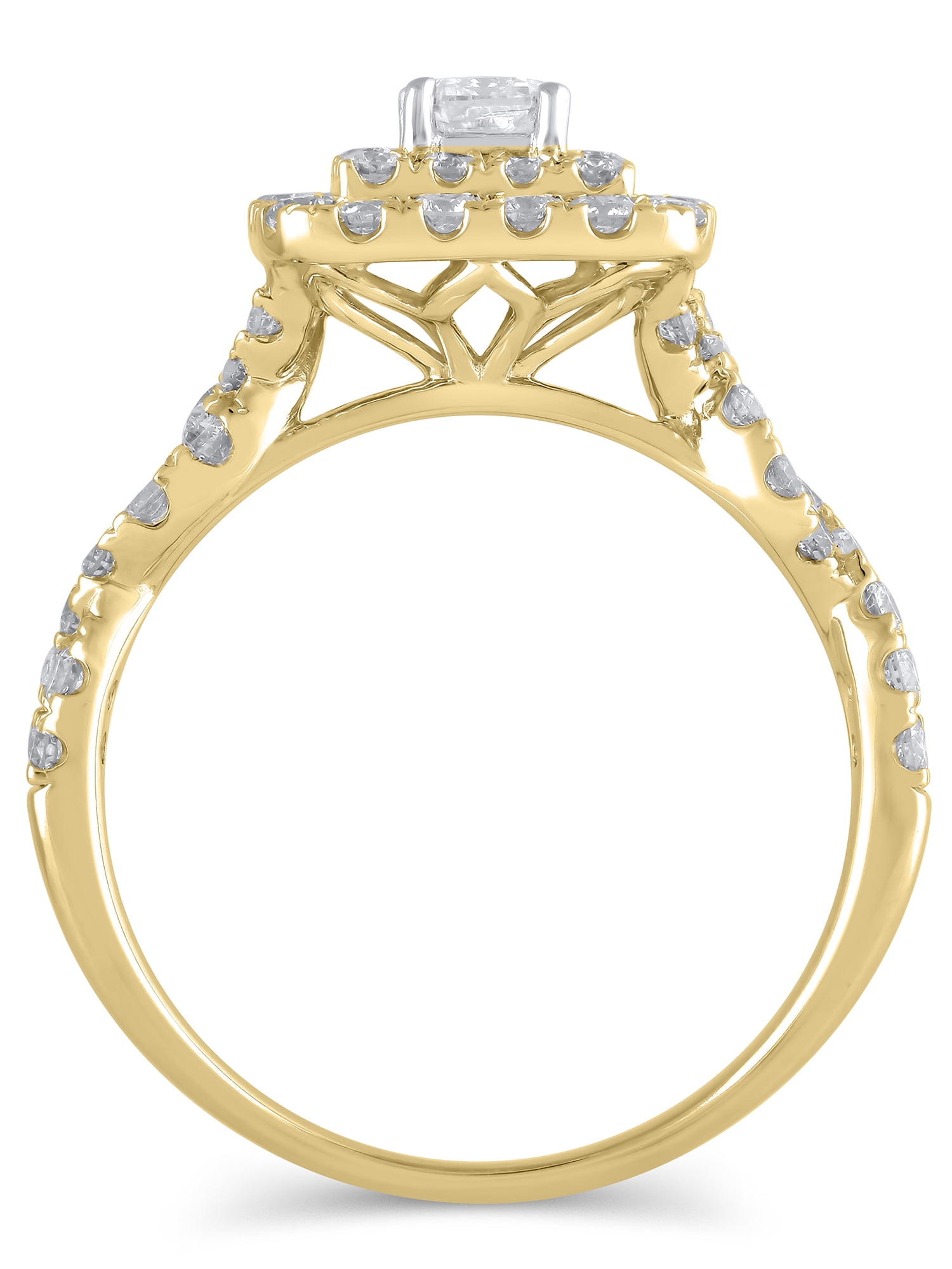 1-1/3 Carat T.W. (I2 clarity, H-I color) Brilliance Fine Jewelry Emerald cut Diamond Engagement Ring in 10kt Yellow Gold, Size 6