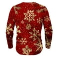 thumbnail image 4 of Brondbend Mens Tops Christmas Mens Shirts Long Sleeve Crewneck Button Pullover Printed Comfortable Blouse Loose Going out Clothes Red, 4 of 4