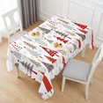 thumbnail image 6 of Red Grey Christmas Table Cloth Waterproof Tablecloths, Xmas Tree Snowflake Winter Tablecloth Dining Table Cover for Kitchen Party Tabletop Outdoor, Rectangle Tablecloth 60x120 Inch, 6 of 9
