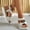 White, variant on Viluyesy Womens Wedge Sandals, Wide Width Open Toe Striped Fashion Dressy Shoes White