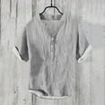 thumbnail image 2 of TSADFHJI T-Shirts pour Hommes Designer Graphique Automne Chemise Décontractée d'Été pour Hommes Blouse Imprimée Manches Courtes Col Rabattu Bouton Mode Chemise Haut TG Gris, 2 of 3