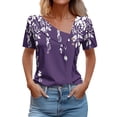 thumbnail image 1 of Blouses pour Femmes Imprimées Printemps/été Chemise à Manches Courtes Imprimée Bouton T-shirt Décontracté, 1 of 4