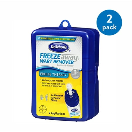 (2 Pack) Dr. Scholl's Freeze Away Wart Remover, 7 Treatments, (Best Freeze Wart Remover)