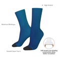 thumbnail image 4 of Fotbe teal blue Pattern Long Socks for Men & Women – Breathable & Stretchy Compression Socks, Ideal for Running, Travel, and Everyday Wear Size 5-11, 4 of 6