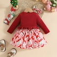 thumbnail image 5 of iiniim Infant Baby Girls Santa Claus 3pcs Christmas Outfit Set Newborn Dresses Red 18-24M, 5 of 7