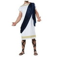 thumbnail image 2 of FEIFLY Men Greek Toga God Adult Roman Deluxe Halloween Ancient White Robe Solid Color Festival Clothing, 2 of 3