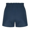 thumbnail image 7 of Hvot&aat Women's Summer Linen Shorts Ruffles Drawstring Elastic Waist Shorts Pocket Outward Turned Beach Shorts, 7 of 7