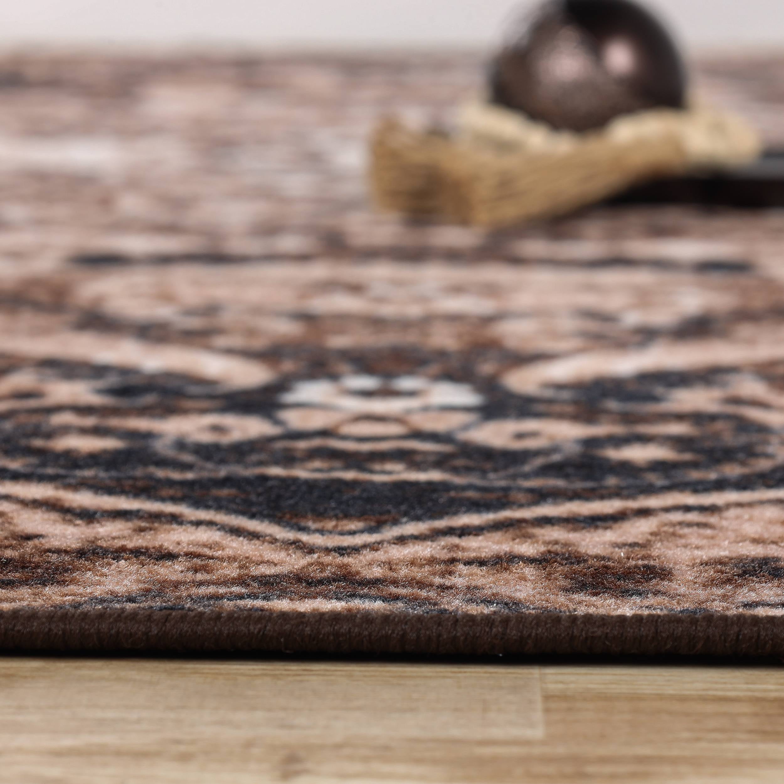 Superior Oswell Medallion Indoor Outdoor Area Rug, 4' x 6', Chocolate
