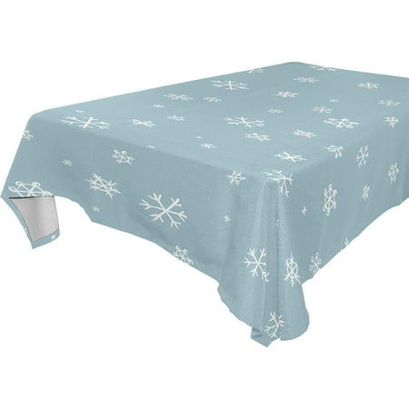 

SKYSONIC Christmas Snowflake Tablecloth Waterproof Washable Polyester Square Table Cover Durable Tablecloth for Kitchen Dining Table Party Decor (60 X 120 Inch)