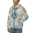 thumbnail image 3 of Kdxio Colorful Donut Print Men Hoodies Casual Hoodies for Men with Zip Pockets Full Zip Long Sleeve Sweatshirt Sports Hooded Jacket-Medium, 3 of 5