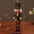 thumbnail image 2 of Cascanueces de madera, cascanueces decorativos navideños de 30 cm de altura, estatuilla de soldado cascanueces, estatuas de decoración de cascanueces de madera, decoración de cascanueces navideñas (1), 2 of 5