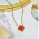 thumbnail image 2 of Collar con Colgante de Flor Roja JeenMata Bañado en Oro Amarillo, 2 of 7