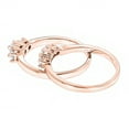 thumbnail image 2 of Ladies 18K Natural Diamond Three Stones Engagement Ring Set For Her (Rose Gold Size 8.5), 2 of 3