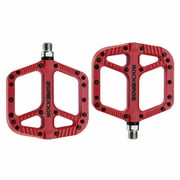 RockBros Bike Pedals MTB Road Bike Bicycle Bearing Widen Pedals Nylon Pedals One Pair Red