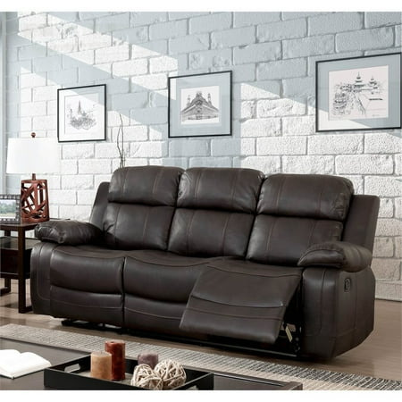 Furniture Of America Alise Faux Leather Reclining Sofa In Brown Furniture Of America Alise Faux Leather Reclining Sofa In Brown