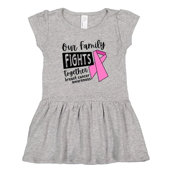 Inktastic Our Family Fights Together Breast Cancer Awareness Girls Toddler Dress